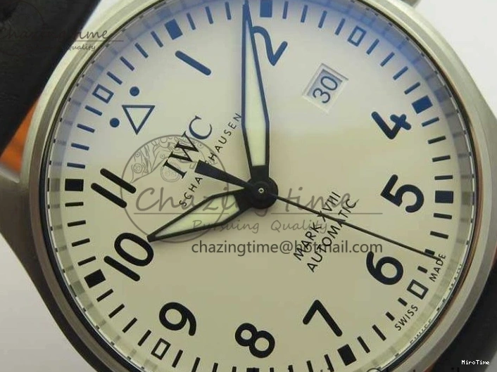 MIROTIME 0328 Efficient Mark XVIII Le Petit Prince IW327001 SS MKS 1:1 Best Edition White Dial On Leather Strap MIYOTA9015 V 7220